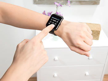simvalley Mobile Handy-Uhr & Smartwatch mit IPS-Display, Kamera, Bluetooth & App