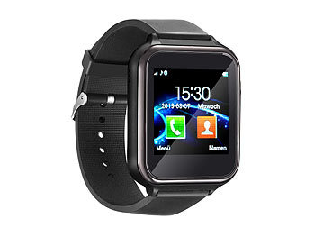 simvalley Mobile 2in1-Handy-Uhr & Smartwatch für Android, Touch-Display, Bluetooth, App
