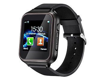 simvalley Mobile 2in1-Handy-Uhr & Smartwatch für Android, Touch-Display, Bluetooth, App