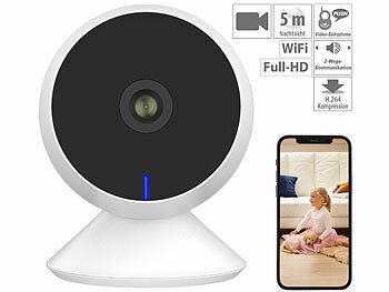 Webcams: 7links Full-HD-IP-Überwachungskamera, smarte Nachtsicht, Versandrückläufer