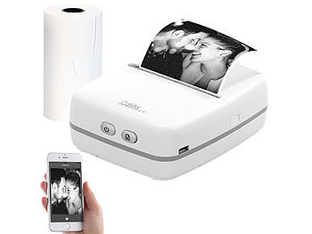 Mini Thermodrucker: Callstel Mobiler Akku-Foto-Thermodrucker, Android & iOS, Bluetooth, App, 57 mm