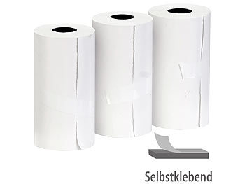 Thermopapier: Callstel 3er-Set selbstklebende Thermorollen, 57 mm Breite, je 4,3 m, weiß