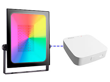 Luminea Home Control Outdoor-Fluter mit RGB-CCT-LEDs, Bluetooth & App, 4.500 lm mit Gateway