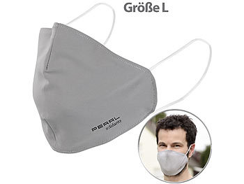 Maske mit Nanofilter: PEARL Mund-Nasen-Stoffmaske mit Filter-Textil, waschbar, Größe L