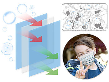 newgen medicals 10er-Set kleine Mund-Nase-Masken für Kinder, mit Ohrschlaufen, blau