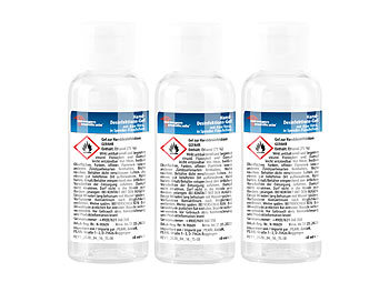Schnelldesinfektionen: newgen medicals 3er-Set Hand-Desinfektions-Gels, Aloe Vera, Spender-Flasche, je 60 ml