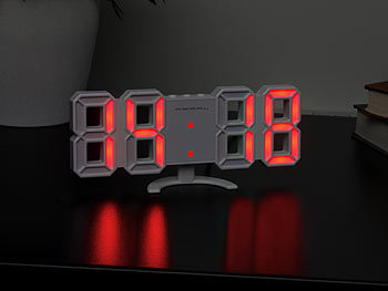 Digitale LED Wanduhr Uhr Leuchtuhr in 4 verschiedenen Farben mit Alarm