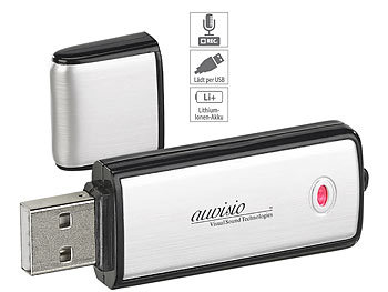 Voice Recorder & USB-Stick, gerÃ¤uschaktivierte Aufnahme, 70 Std., 8 GB / DiktiergerÃ¤t