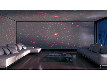 Lunartec Indoor-Laser-Projektor mit 12 Leuchtmustern, Sound-Steuerung, grün/rot