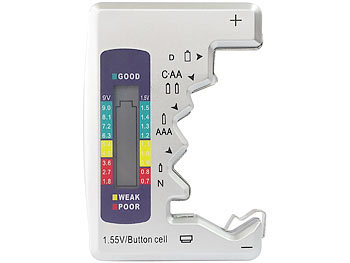 tka 2er Pack Kompakter Multi-Batterietester mit LCD-Display