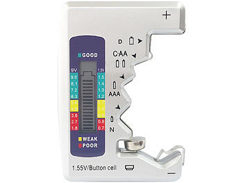 tka 2er Pack Kompakter Multi-Batterietester mit LCD-Display