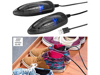 Skischuhtrockner: infactory Portabler USB-Schuhtrockner mit UV-Licht und 2 Trocken-Modulen, 8 Watt