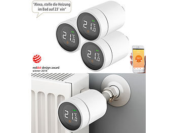 Thermostat: revolt 3er-Set smarte Heizkörperthermostate mit App- und Sprachsteuerung