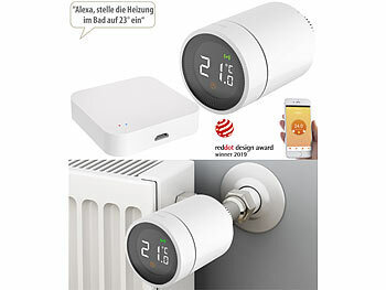 WiFi Thermostat: revolt Smartes Heizkörperthermostat mit App, Sprachsteuerung & ZigBee-Gateway