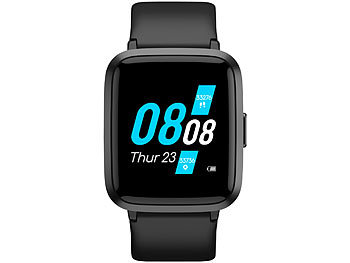 newgen medicals Fitness-Armband mit Glas-Touchscreen-Display, SpO2-Anzeige, App, IP68