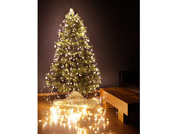 LED Tannenbaum beleuchtet im Balkonkasten Balkon mit Lichterkette Zeitfunktion