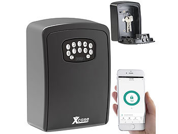 Xcase 4er Set Mini-Schlüssel-Safe mit Bluetooth und App, IP54