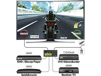 auvisio 4K-HDMI-Video-Rekorder, Livestream, 3,5" / 8,9 cm Display, Akku, 60fps