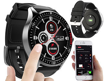 Smartwatch Bluetooth Uhr HD Display Android iOS Telefonie Herzfrequenz IP68 DE 