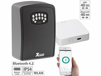 WLAN Schlüsselsafe: Xcase Mini-Schlüssel-Safe mit App und WLAN-Gateway mit Bluetooth-Mesh, IP54