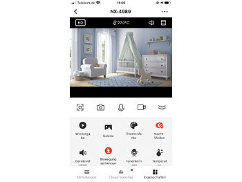 7links WLAN-Babyphone mit Full-HD-Kamera, Temperatur-Warnung, Nachtsicht, App