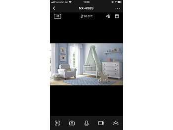 7links WLAN-Babyphone mit Full-HD-Kamera, Temperatur-Warnung, Nachtsicht, App