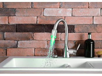 LED Wasserhahn Armatur Licht mit Temperatur-Sensor für Küche Bad 3 Farben 