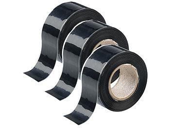 wasserdichtes Tape: AGT 3er-Set Selbstverschweißendes Abdichtband, 3x 3 Meter, schwarz