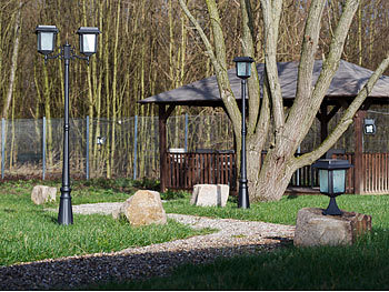 Lunartec LED-Bodenlaterne für Garten, mit 4-W-Solarpanel, 8 LEDs, 70 lm, IP44
