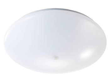 Luminea LED-Wand- & Deckenleuchte mit PIR-Sensor, 20 W, Ø 38 cm, warmweiß