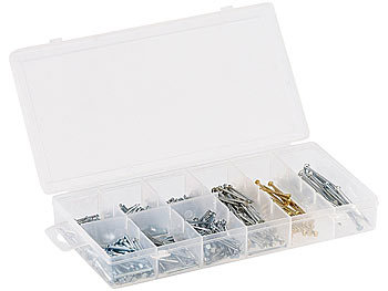 Sortiment Kleinteilebox: AGT Sortimentskasten Stahl-Nägel, 550-teiliges Set