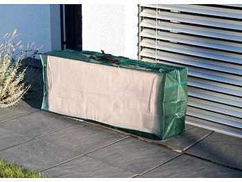 Regenschutz: Royal Gardineer Tasche aus Gewebeplane für Gartenmöbel-Sitzkissen, 130 x 50 x 32 cm