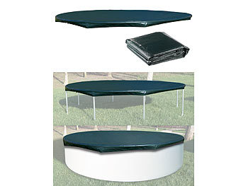 Pool Abdeckplane rund: Royal Gardineer Gewebe-Abdeckplane für Pool & Trampolin, 300 x 17 cm (Ø x H)