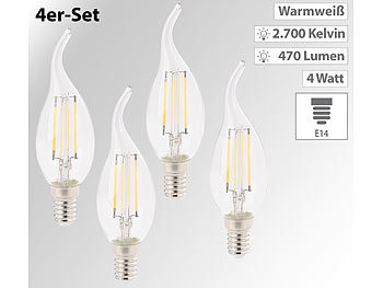 4er-Set 360° LED-Filament-Tropfen G45 4 W E14 470 lm warmweiß