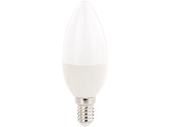 Luminea LED-Kerze, E14, A+, 6 Watt, 480 Lumen, warmweiß, 270°, B35