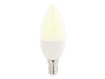 Luminea LED-Kerzen E14, A+, 6 Watt, 480 Lumen, warmweiß, 270°, B35, 10er-Set