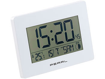 Auriol Funkuhr mit Temperatur LCD Anzeige digital Funk Uhr Wecker WEIß 