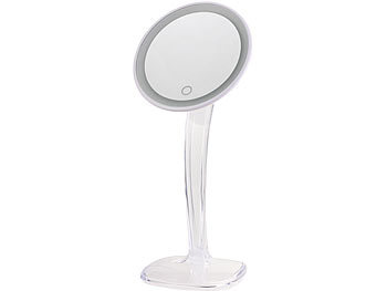 Sichler Beauty Kosmetikspiegel mit LED-Beleuchtung und Akku, 5-fache Vergrößerung