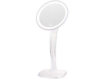 Sichler Beauty Kosmetikspiegel mit LED-Beleuchtung und Akku, 5-fache Vergrößerung