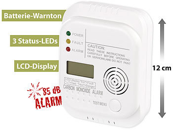 CO Melder Alarm Kohlenmonoxid LCD DISPLAY CO Gaswarner Feuermelder Warnmelder