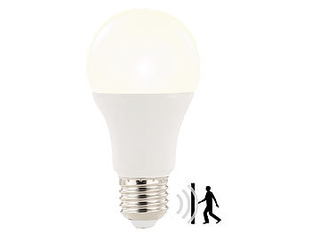 Luminea 3x LED-Lampe mit Radar-Bewegungssensor, 12 W, E27, WW, 3.000 K