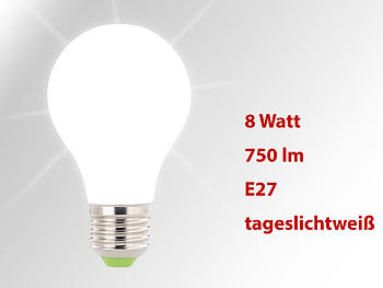 Lunartec SMD-LED-Lampe E27, 360°, 8 Watt, 750 Lumen, tageslichtweiß, 10er-Set