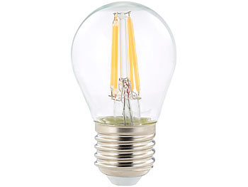 Luminea LED-Filament-Lampe, G45, E27, 470 lm, 4 W, 360°, warmweiß, 2.700 K