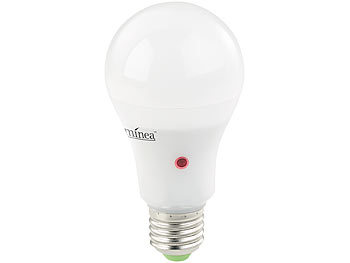 Luminea LED-Lampe mit Dämmerungssensor, E27, 11 W, 950 lm, warmweiß