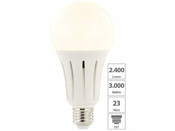 Energiesparlampe: Luminea High-Power-LED-Lampe E27, 23 Watt, 2.400 Lumen, warmweiß 3.000 K