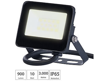 Baustrahler: Luminea Wetterfester Mini-LED-Fluter, 10 W, 900 lm, IP65, 3.000 K, warmweiß