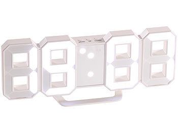 Lunartec Große Digital-LED-Tisch- & Wanduhr, 7 Segmente, dimmbar