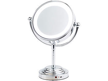 Make-up-Spiegel 10x Vergrößerung LED beleuchteter Make-up-Spiegel 360  schwenkbar mit integriertem Saugnapf-Rasierspiegel