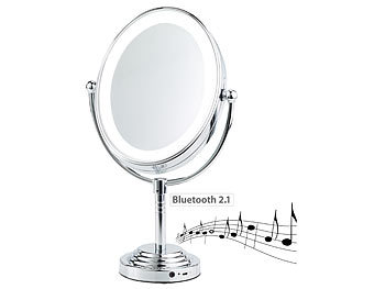 Sichler Beauty XL-LED-Kosmetikspiegel, Akku, Bluetooth-Lautsprecher, 1x / 5x Vergröß.