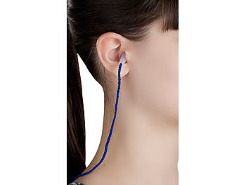 newgen medicals Profi-Gehörschutzstöpsel mit Lamellen & Umhänge-Kordel, 10 Paar, 29 dB